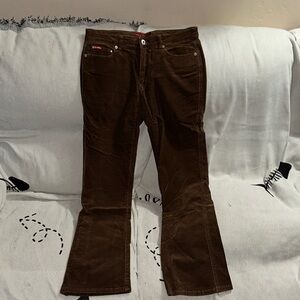 South Pole brown bootcut corduroy jeans size 7 broken back belt loops